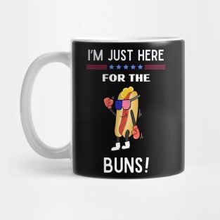 I'm just here for the buns Ameican Theme Mug